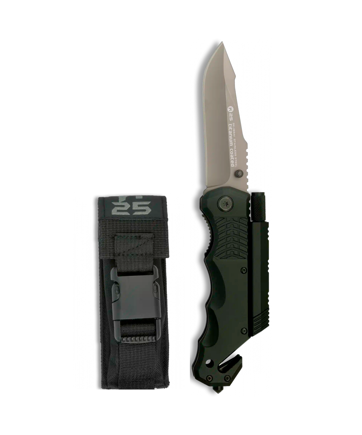 Couteau pliant tactique K25 lampe + silex K-25 Albainox
