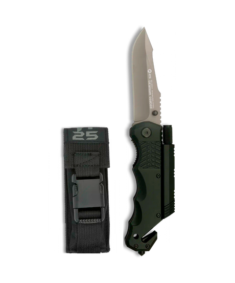 Couteau pliant tactique K25 lampe + silex K-25 Albainox